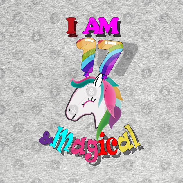 unicorn 17th birthday: I am 17 and magical by bratshirt